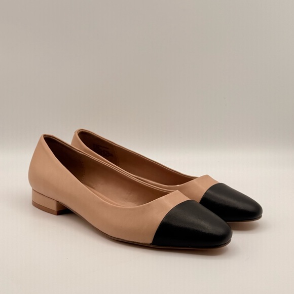 Steve Madden Shoes - Steve Madden NWOT Leather Cap Toe Ballet Flats Nude Black Classic WMS Size 8.5